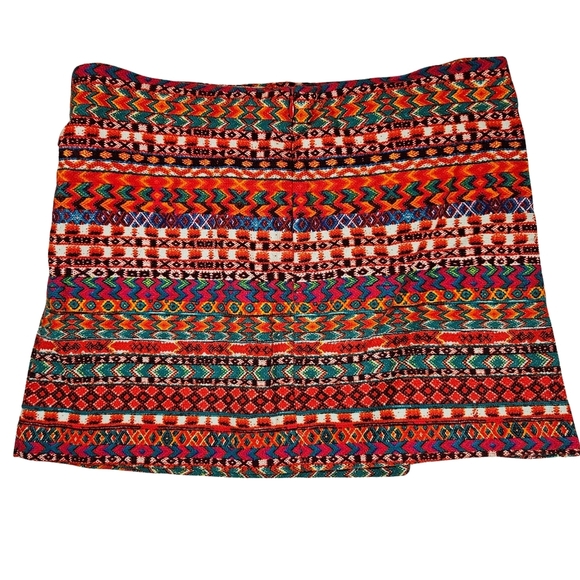 Zara Girls Wrap Front Skirt, 13/14, Red Multi Color - Picture 3 of 8